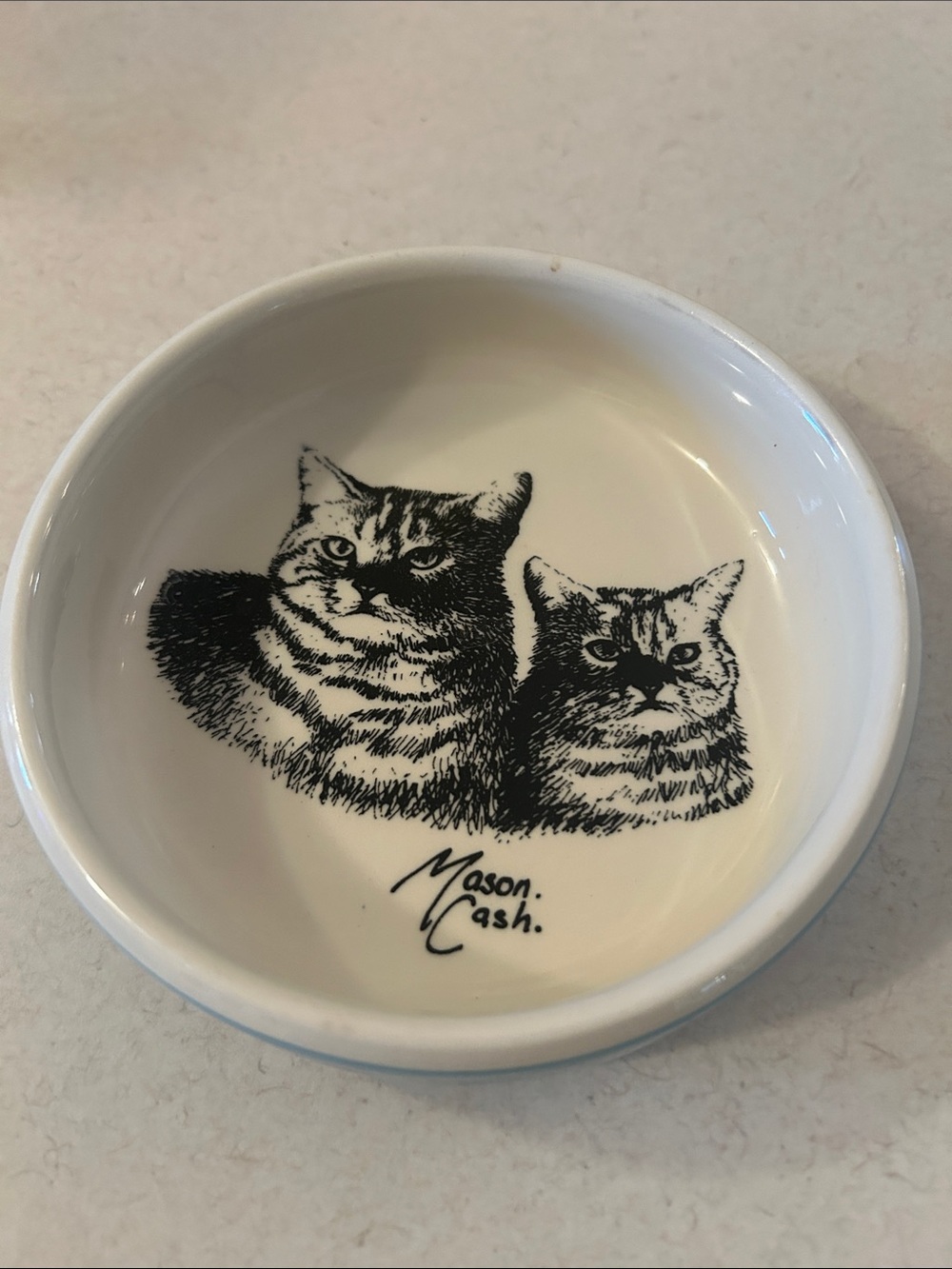 Mason Cash Ceramic Cat Dish Food Bowl Vintage Made in England Great Condition